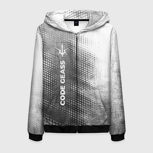 Мужская толстовка на молнии Code Geass - grey gradient по-вертикали / 3D-Черный – фото 1