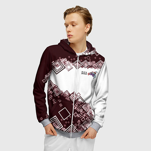 Мужская толстовка на молнии Снуоборд / 3D-Меланж – фото 3