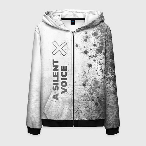 Мужская толстовка на молнии A Silent Voice - white gradient по-вертикали / 3D-Черный – фото 1