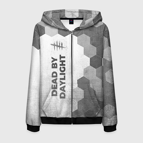 Мужская толстовка на молнии Dead by Daylight - white gradient по-вертикали / 3D-Черный – фото 1