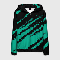 Мужская толстовка на молнии The color is black and turquoise