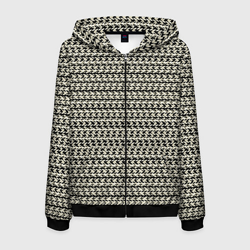 Мужская толстовка на молнии Оливковый пёстрый полосы узоры / 3D-Черный – фото 1