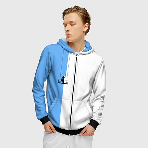 Мужская толстовка на молнии Моляр красит стену / 3D-Черный – фото 3