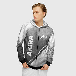 Толстовка 3D на молнии мужская Akira - grey gradient вертикально, цвет: 3D-черный — фото 2