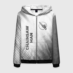 Мужская толстовка на молнии Chainsaw Man - white gradient вертикально