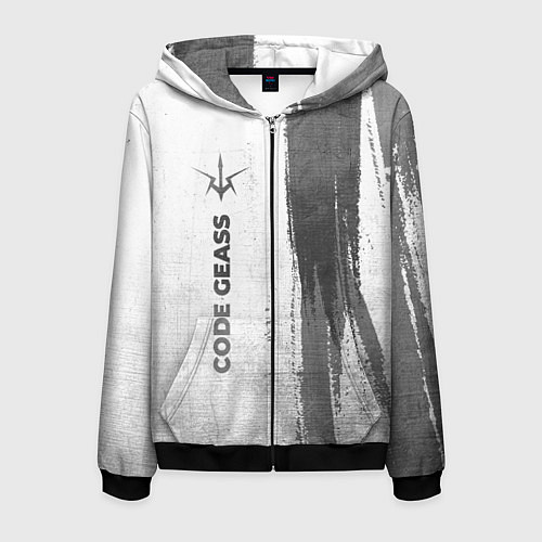 Мужская толстовка на молнии Code Geass - white gradient по-вертикали / 3D-Черный – фото 1