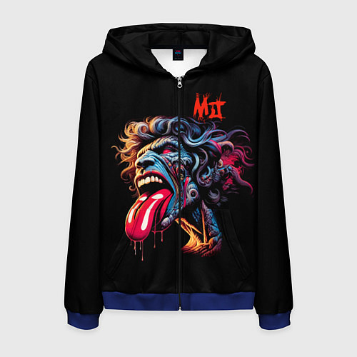 Мужская толстовка на молнии Mick Jagger - Rolling Stones / 3D-Синий – фото 1