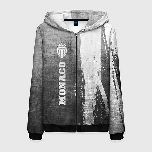 Мужская толстовка на молнии Monaco - grey gradient по-вертикали / 3D-Черный – фото 1
