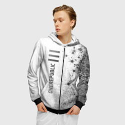 Толстовка 3D на молнии мужская OneRepublic - white gradient по-вертикали, цвет: 3D-черный — фото 2
