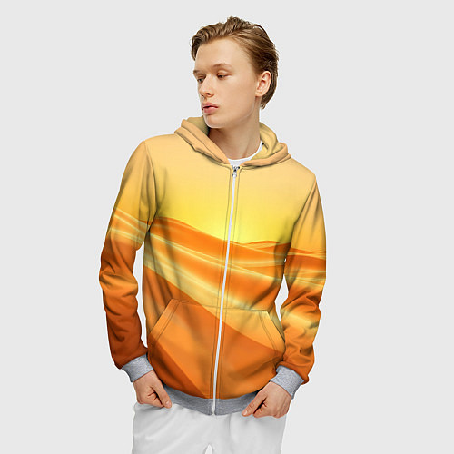 Мужская толстовка на молнии Золотые пески / 3D-Меланж – фото 3