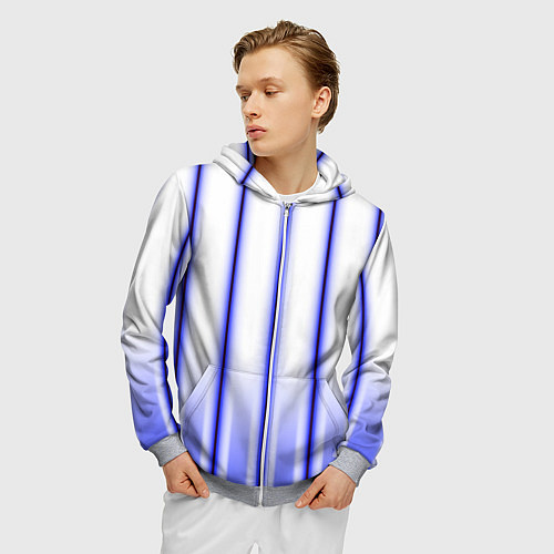 Мужская толстовка на молнии Striped suit / 3D-Меланж – фото 3