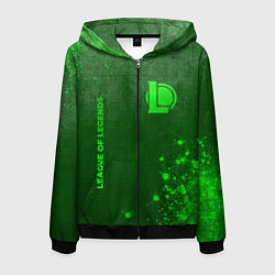 Мужская толстовка на молнии League of Legends - green gradient вертикально