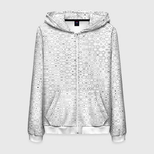 Мужская толстовка на молнии Белый с абстрактным узором / 3D-Белый – фото 1