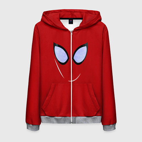 Мужская толстовка на молнии Человек паук глаза питера / 3D-Меланж – фото 1