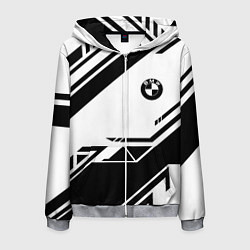 Толстовка 3D на молнии мужская BMW geometry black, цвет: 3D-меланж