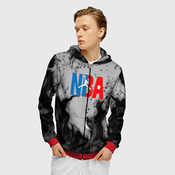 Толстовка 3D на молнии мужская NASA неоновый огонь, цвет: 3D-красный — фото 2