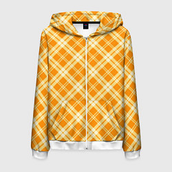 Толстовка 3D на молнии мужская Жёлтый крупная клетка, цвет: 3D-белый
