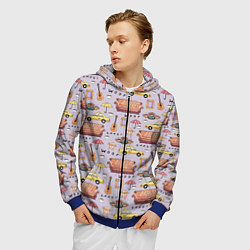 Толстовка 3D на молнии мужская Друзья - паттерн, цвет: 3D-синий — фото 2