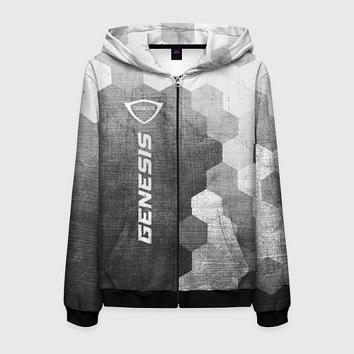 Мужская толстовка на молнии Genesis - grey gradient по-вертикали / 3D-Черный – фото 1