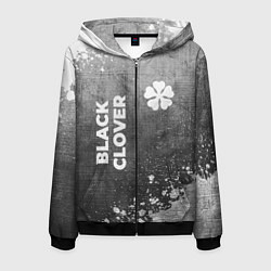 Мужская толстовка на молнии Black Clover - grey gradient вертикально