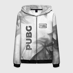 Толстовка 3D на молнии мужская PUBG - white gradient вертикально, цвет: 3D-черный