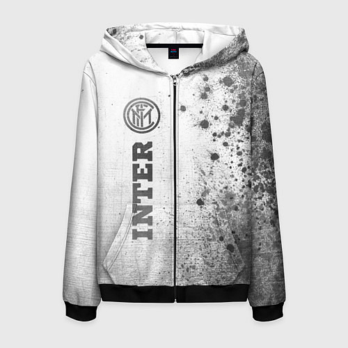 Мужская толстовка на молнии Inter - white gradient по-вертикали / 3D-Черный – фото 1