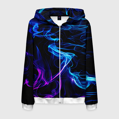 Мужская толстовка на молнии Color blue pink / 3D-Белый – фото 1