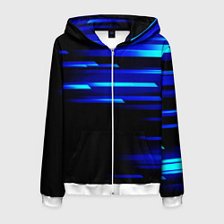 Толстовка 3D на молнии мужская Color blue black, цвет: 3D-белый