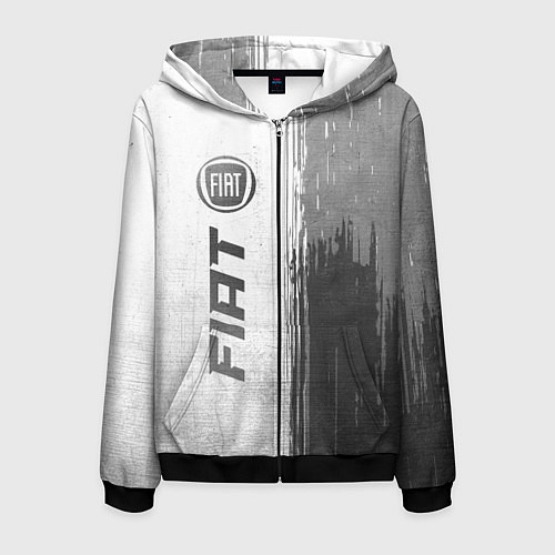 Мужская толстовка на молнии Fiat - white gradient по-вертикали / 3D-Черный – фото 1
