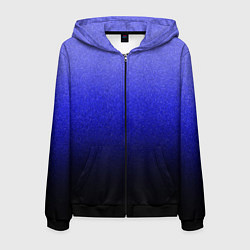 Толстовка 3D на молнии мужская Градиент индиго из синего в чёрный, цвет: 3D-черный