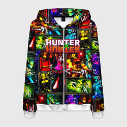 Толстовка 3D на молнии мужская Hunter x hunter neon anime, цвет: 3D-белый
