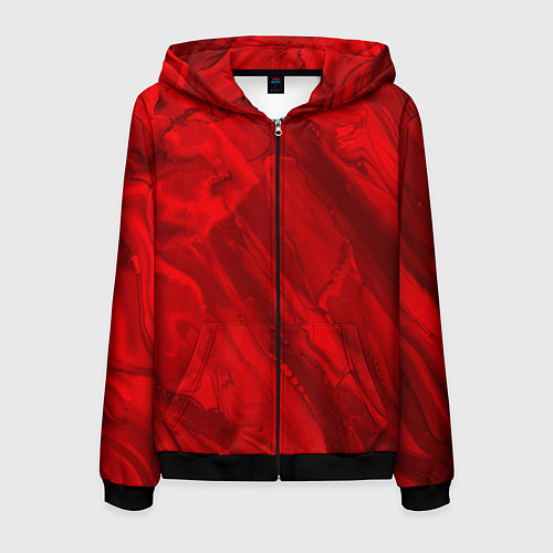 Мужская толстовка на молнии Красный камень абстракция / 3D-Черный – фото 1