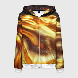 Мужская толстовка на молнии Золотая текстура волнистая