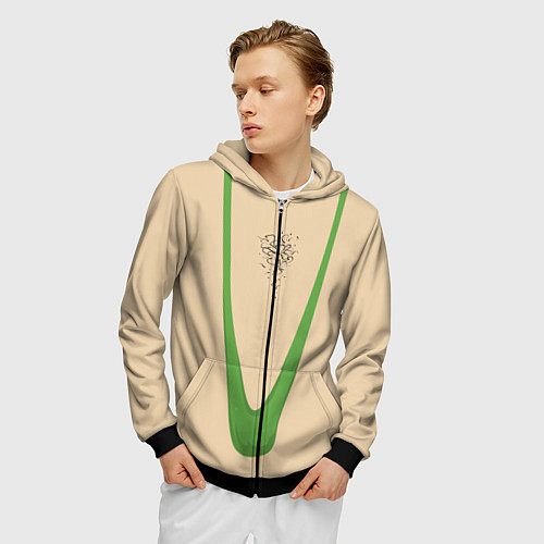 Мужская толстовка на молнии Борат style / 3D-Черный – фото 3