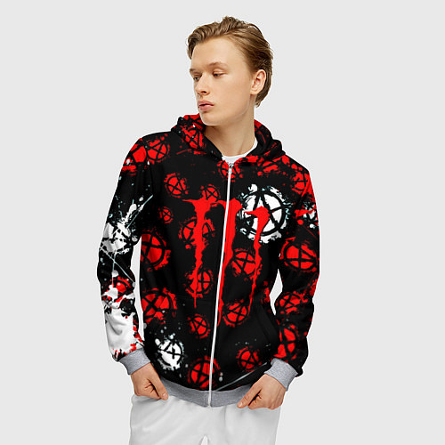 Мужская толстовка на молнии Monster energy anarhy / 3D-Меланж – фото 3