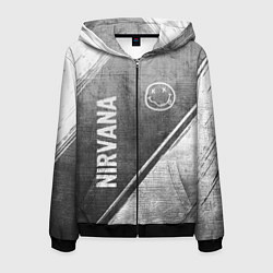 Мужская толстовка на молнии Nirvana - grey gradient вертикально