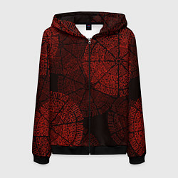 Толстовка 3D на молнии мужская Древне-не-древние узоры, цвет: 3D-черный