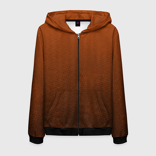 Мужская толстовка на молнии Красно-коричневый текстурированный градиент / 3D-Черный – фото 1