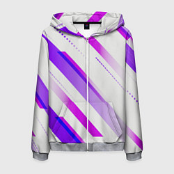 Толстовка 3D на молнии мужская Color white pink, цвет: 3D-меланж