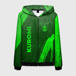 Мужская толстовка на молнии Kuromi - green gradient вертикально