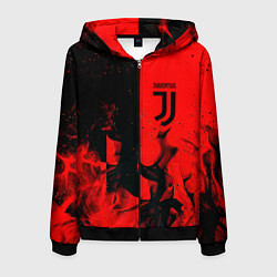 Толстовка 3D на молнии мужская Juventus огненнный, цвет: 3D-черный