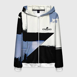 Толстовка 3D на молнии мужская CS GO контрудар, цвет: 3D-белый