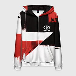 Толстовка 3D на молнии мужская Toyota логотип, цвет: 3D-белый