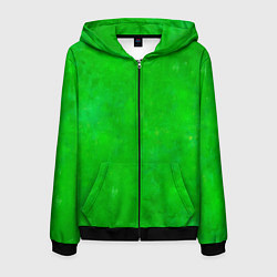 Толстовка 3D на молнии мужская Свет зелёного фонаря, цвет: 3D-черный