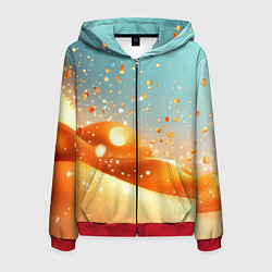 Толстовка 3D на молнии мужская Золотая песочная абстракция фон, цвет: 3D-красный