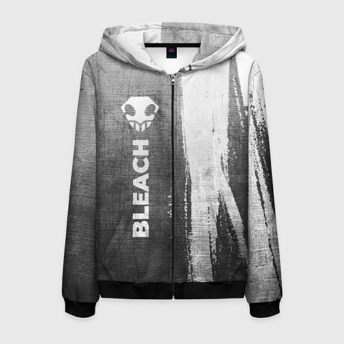 Мужская толстовка на молнии Bleach - grey gradient по-вертикали / 3D-Черный – фото 1