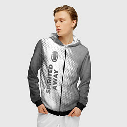 Толстовка 3D на молнии мужская Spirited Away - white gradient по-вертикали, цвет: 3D-черный — фото 2