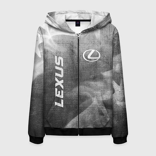 Мужская толстовка на молнии Lexus - grey gradient вертикально / 3D-Черный – фото 1