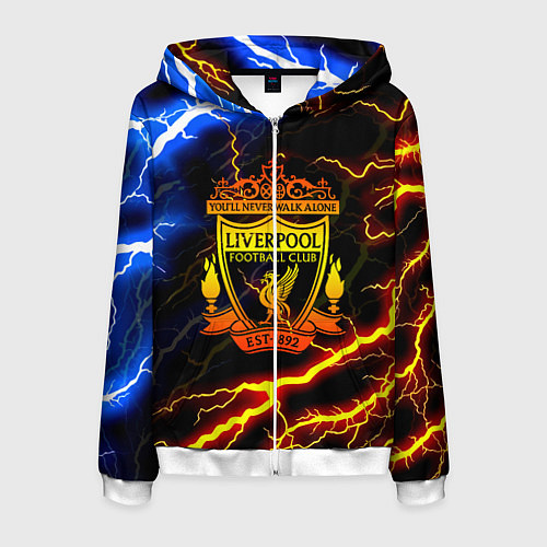 Мужская толстовка на молнии Liverpool storm / 3D-Белый – фото 1