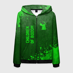 Толстовка 3D на молнии мужская Children of Bodom - green gradient вертикально, цвет: 3D-черный